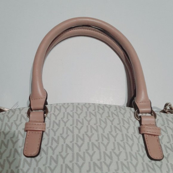 Jones New York Signature Greta White & Tan Double Handle Crossbody Handbag - Picture 9 of 9